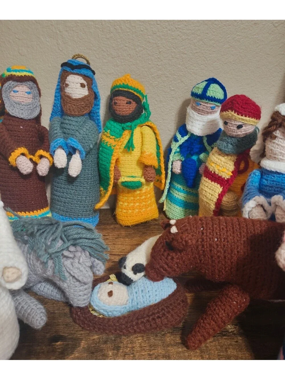 Handmade Crochet Nativity Set 12-Piece Amigurumi Christmas Decor